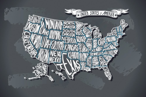 Tapeta USA moderní mapa