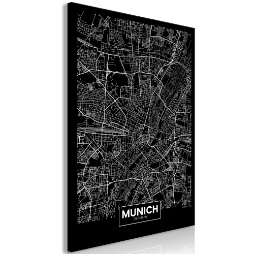 Obraz - Dark Map of Munich (1 Part) Vertical
