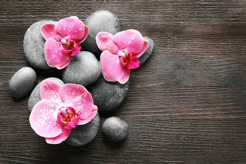 Samolepící fototapeta Zen kompozice s orchidejí