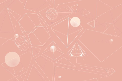 Tapeta růžové geometrické vzory - 75x1000 cm