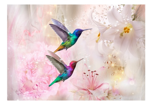 Fototapeta - Colourful Hummingbirds (Pink)