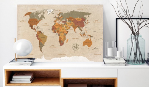 Obraz - World Map: Beige Chic