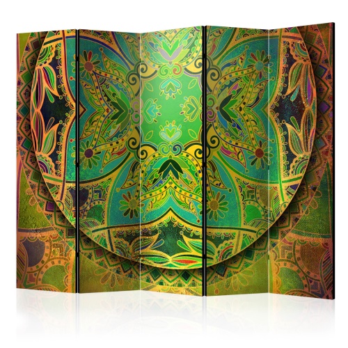 Paraván - Mandala: Emerald Fantasy II [Room Dividers]