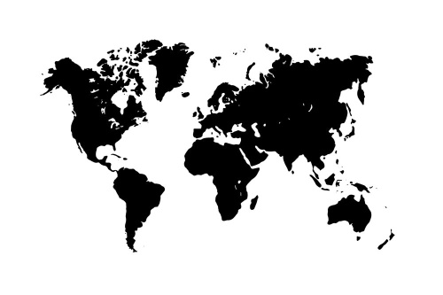 Tapeta mapa světa na černobílém podkladu
