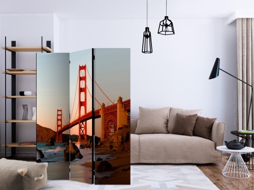 Paraván - Golden Gate Bridge - sunset, San Francisco [Room Dividers]