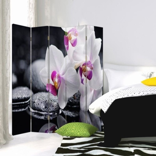 Ozdobný paraván Zenové orchidejové kameny