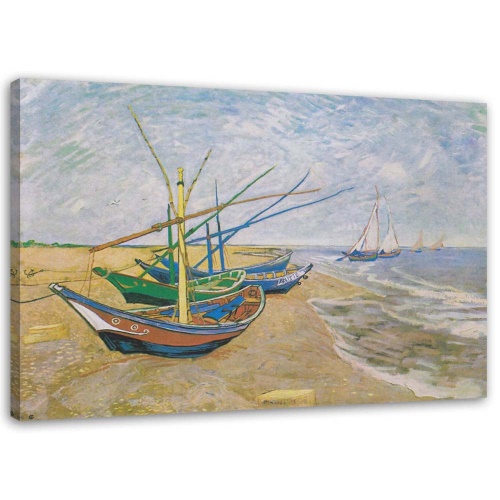 Obraz na plátně Rybářské čluny na pláži - V. van Gogh