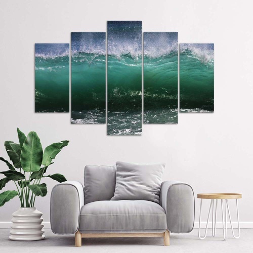 Obraz na plátně pětidílný 5dílné rozbouřené vlny moře