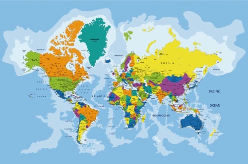 Tapeta barevná mapa světa