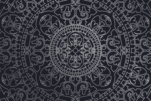 Tapeta orientální ornament v černobílém