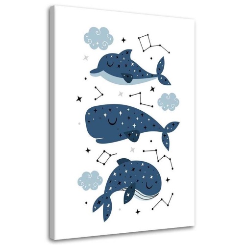 Obraz na plátně Šťastná modrá velryba