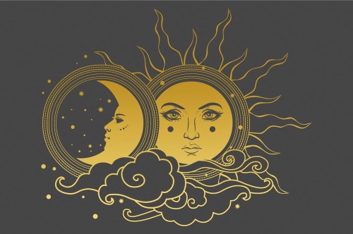 Samolepící tapeta harmonie slunce a měsíce