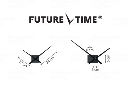 Designové nástěnné nalepovací hodiny Future Time FT3000TT Cubic titanium grey