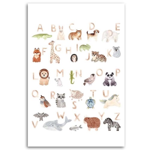 Obraz na plátně Barevná abeceda zvířat