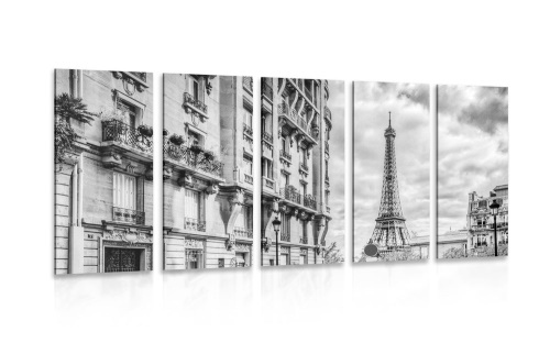 5-dílný obraz retro Paříž