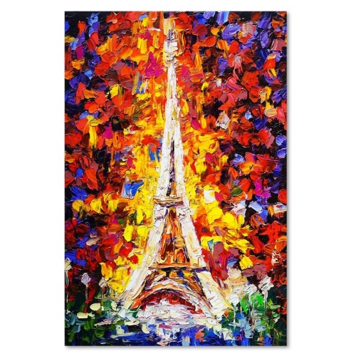Obraz na plátně Barevné malování pařížské Eiffelovy věže