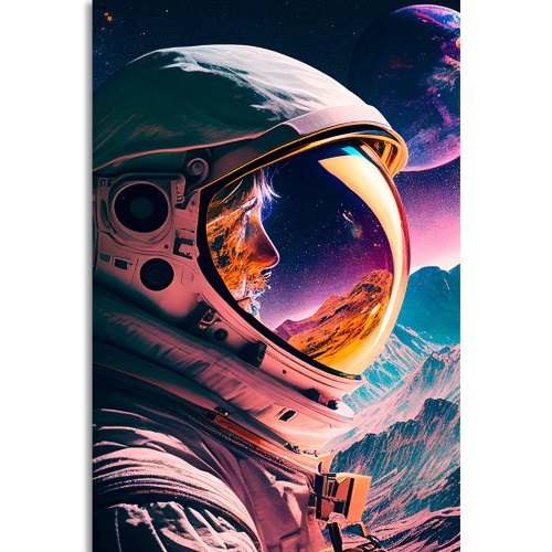 Obraz tajuplný profil kosmonauta