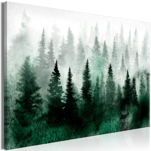 Obraz - Scandinavian Foggy Forest (1 Part) Wide