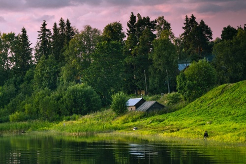 Obraz pohádkové domečky u řeky