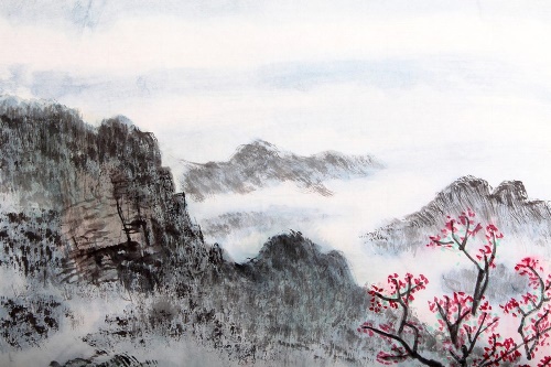 Samolepící tapeta tradiční čínská malba země