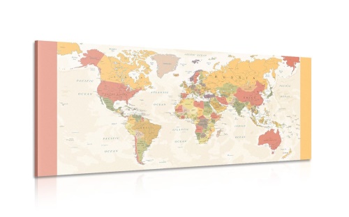 Obraz podrobná mapa světa
