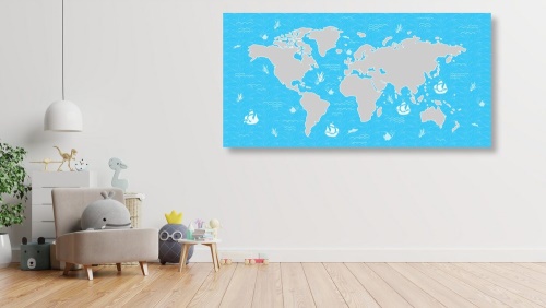 Obraz nebesky modrá mapa světa