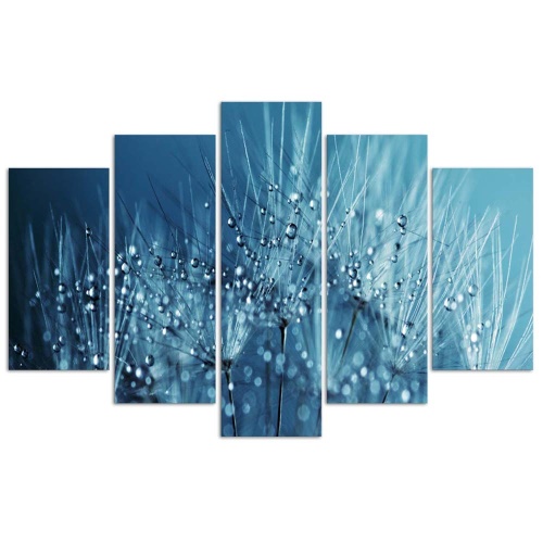 Obraz na plátně pětidílný Modré dmychadla