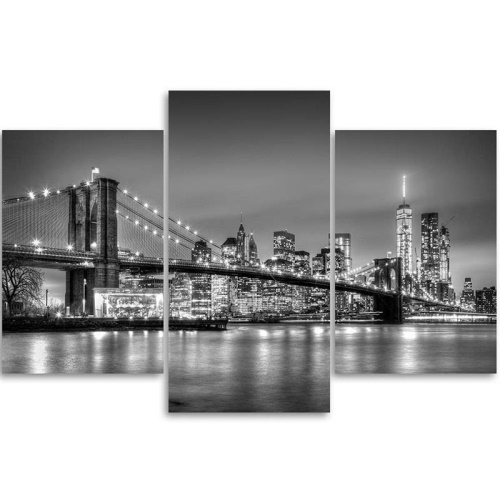 Obraz na plátně třídílný Brooklynský most,
