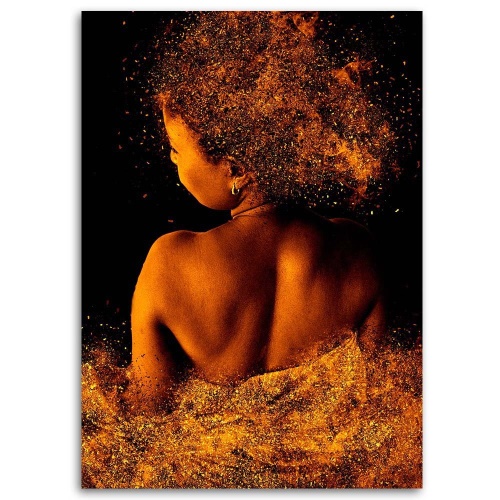 Obraz na plátně, Krásná žena Zlatý prach