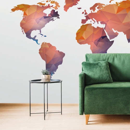 Tapeta oranžová mapa světa
