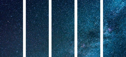 5-dílný obraz nádherná mléčná dráha mezi hvězdami
