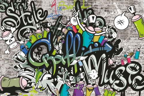 Tapeta stylová graffiti stěna
