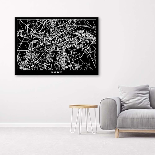 Obraz na plátně Varšava Mapa města