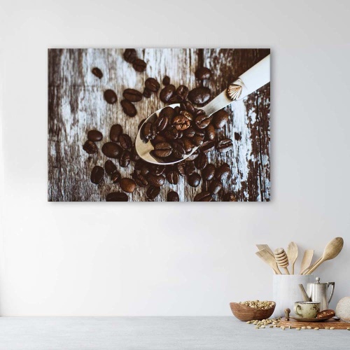 Obraz na plátně Dřevo z kávových zrn
