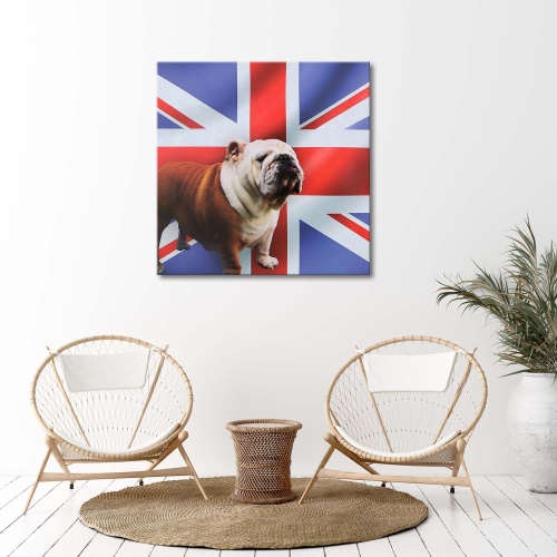 Obraz na plátně Bulldog Dog Anglická vlajka