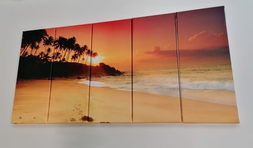 5-dílný obraz západ slunce na Srí Lance