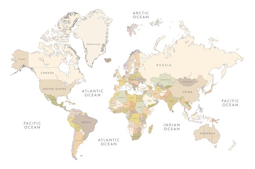 Samolepící tapeta mapa světa s vintage prvky