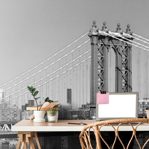 Tapeta most v New Yorku černobílý
