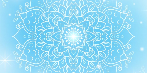 Obraz modrý květ Mandaly