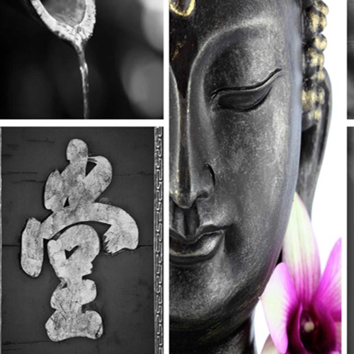 Ozdobný paraván Buddha Zen Květiny