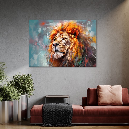 Obraz na plátně, Zvířecí lev Abstrakce