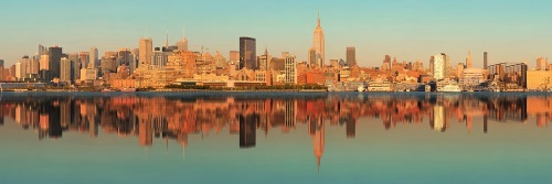 Obraz očarující New York v odrazu vody