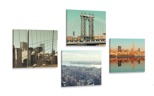 Set obrazů výhled na město New York