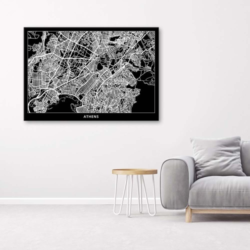 Obraz na plátně Athény Mapa města