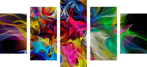 5-dílný obraz abstraktní barevný chaos