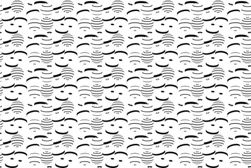 Tapeta černobílé vzory - 75x1000 cm