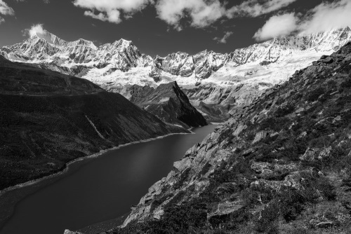 Obraz národní park Patagonie v Argentině v černobílém provedení