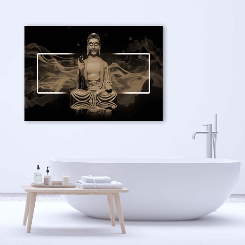 Obraz na plátně Hnědé Buddhovy zenové lázně