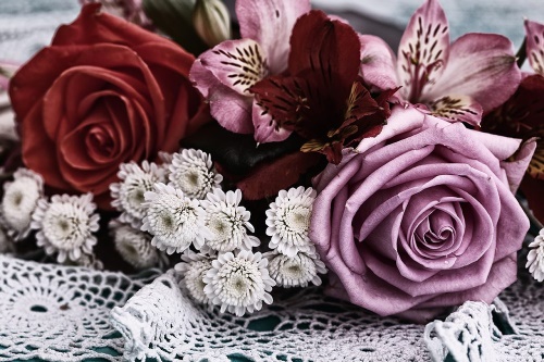 Fototapeta kytice růží v retro stylu