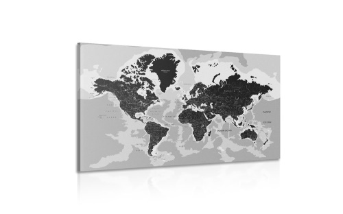 Obraz moderní černobílá mapa